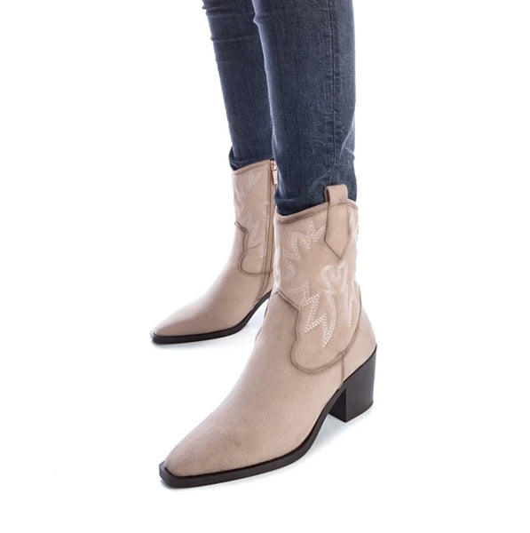 XTI Ladies Suedette Western Ankle Boot