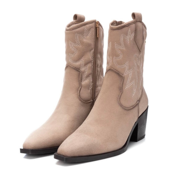XTI Ladies Suedette Western Ankle Boot