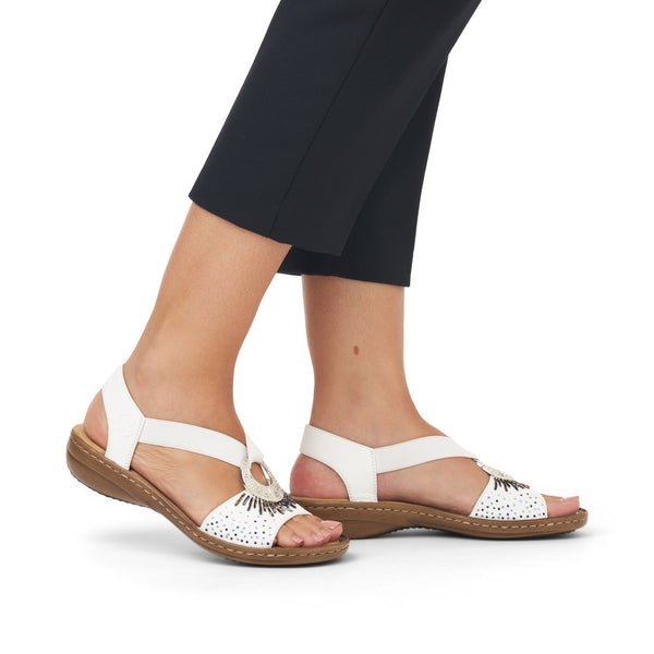 Rieker Ladies Elastic Strap Flat Sandal