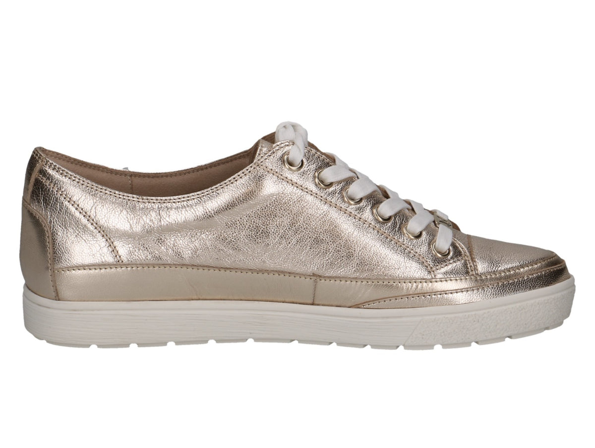 Caprice Ladies Metallic Leather Lace Up Sneaker â Hobson Shoes