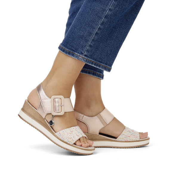 Remonte Ladies Carpino Thick Strap Buckle Wedge Sandal