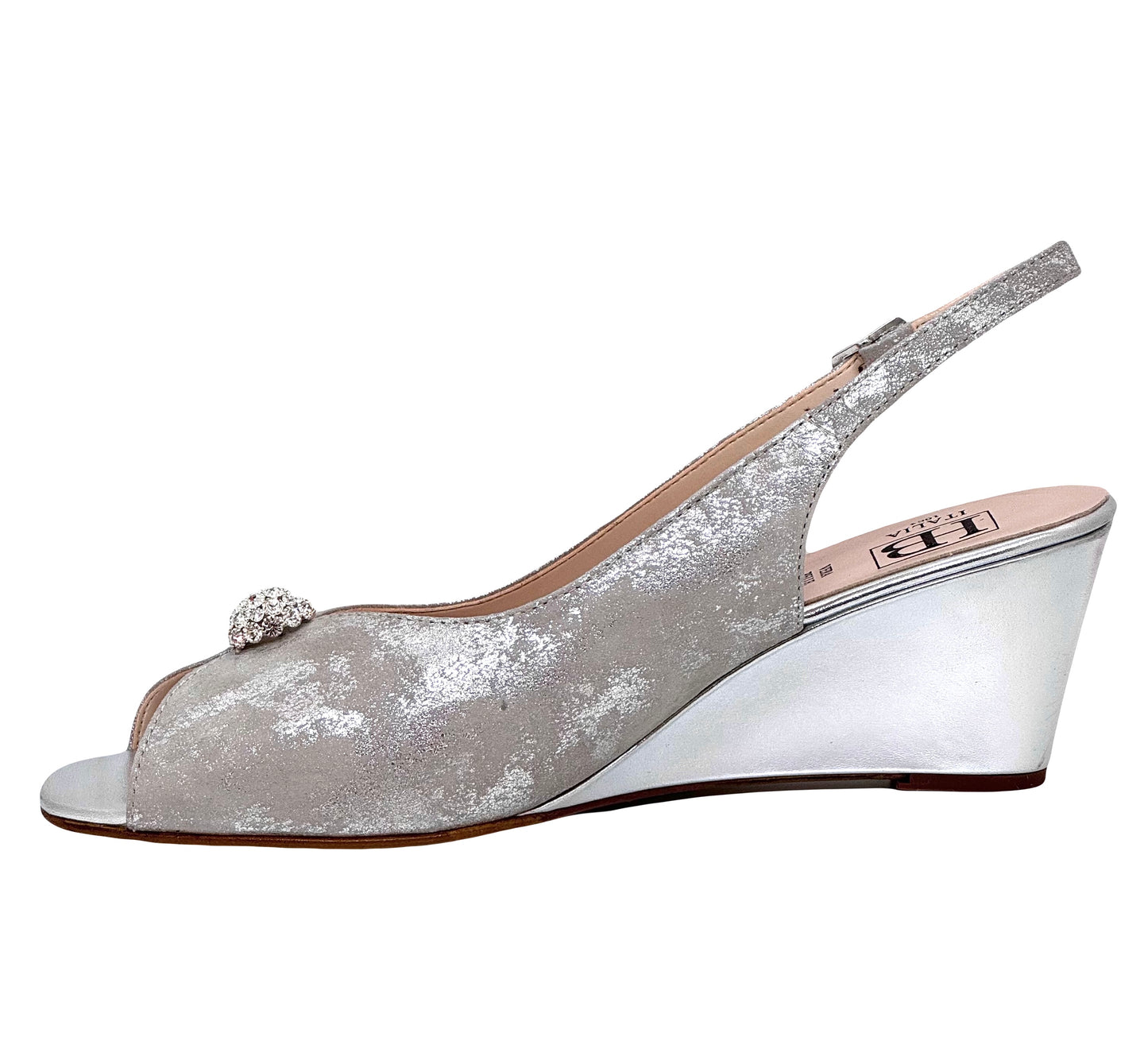 HB Ladies Wedge Diamante Trim Slingback