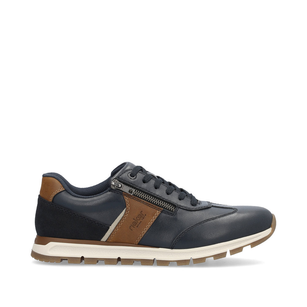 Sneakers RIEKER® marine et à lacets et zip latéral Sneakers RIEKER® marine et à lacets et zip latéral