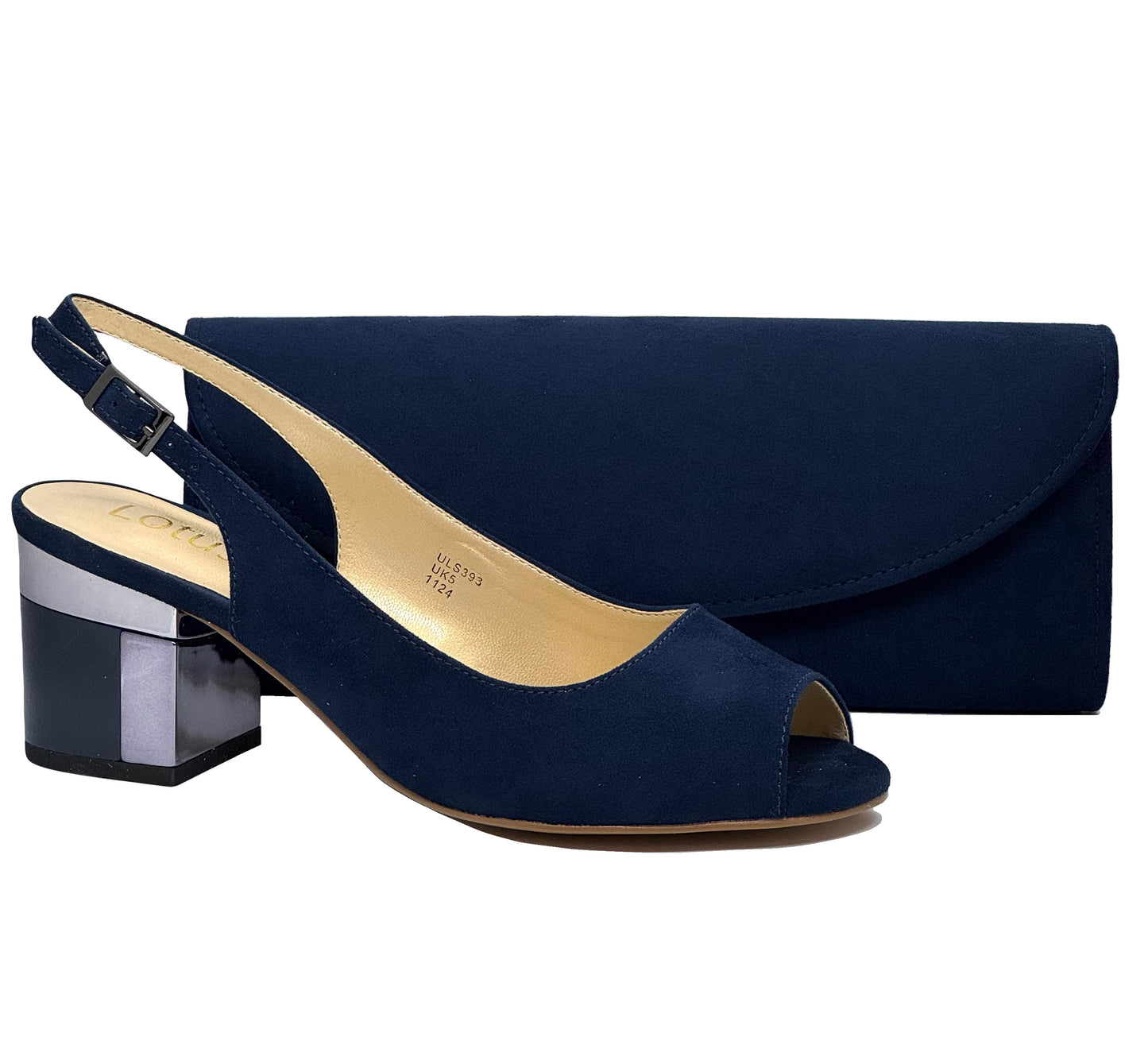 Lotus Evelyn Ladies Peep Toe Block Heel Slingback