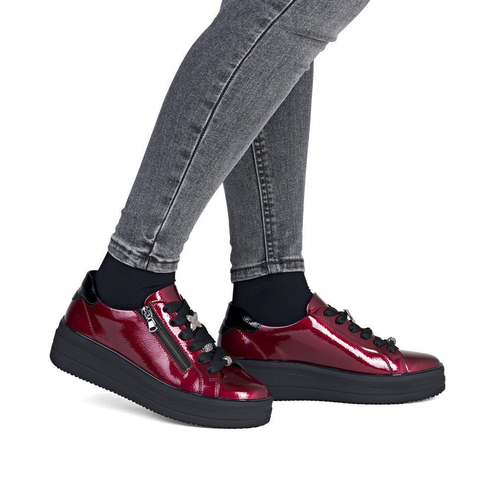 Remonte Ladies Zip and Lace Up Sneaker