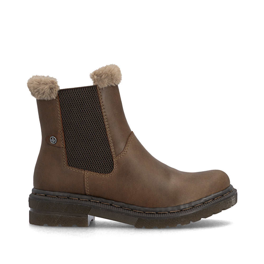 Chelsea Boots Rieker Fleece Lined Boots Rieker Ladies Fur Trim