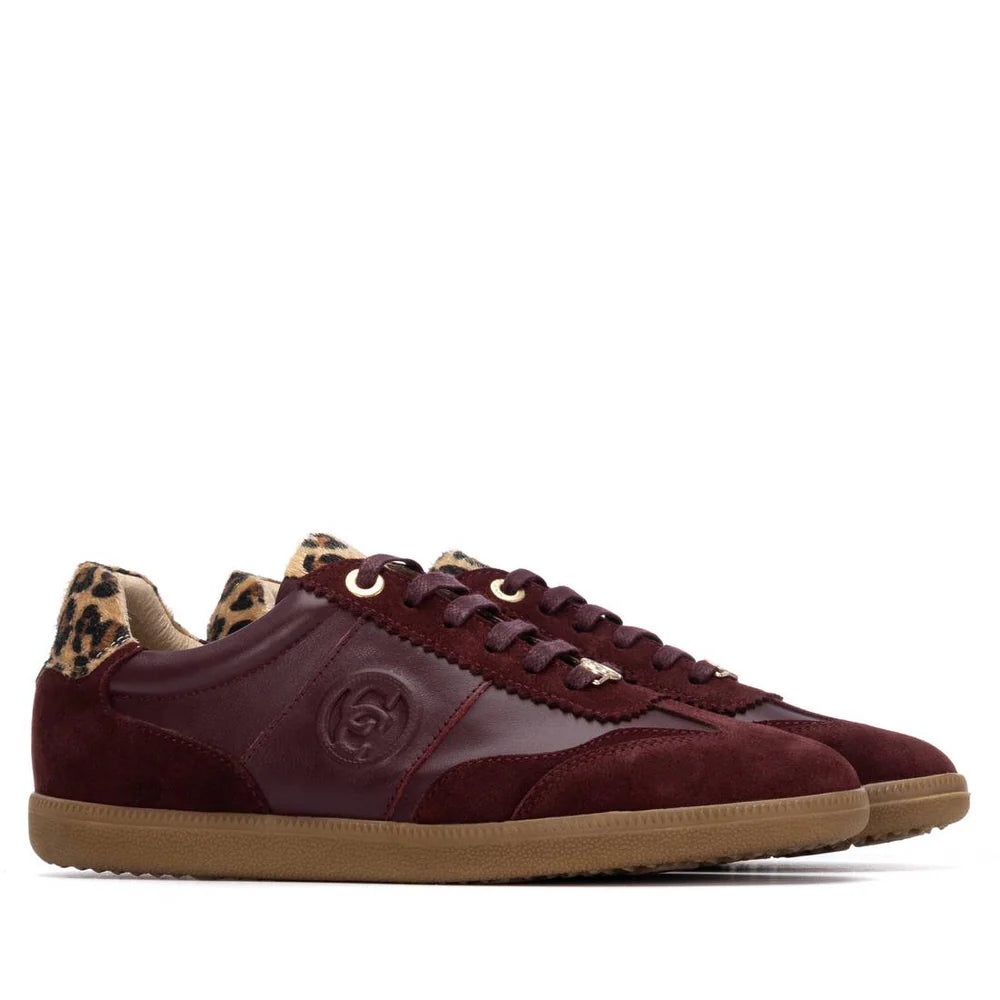 Carmela Ladies Retro Leopard Trim Sneaker