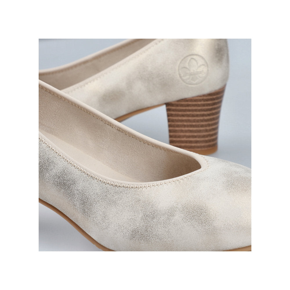 Rieker Ladies Mid Heel Almond Toe Court Shoe