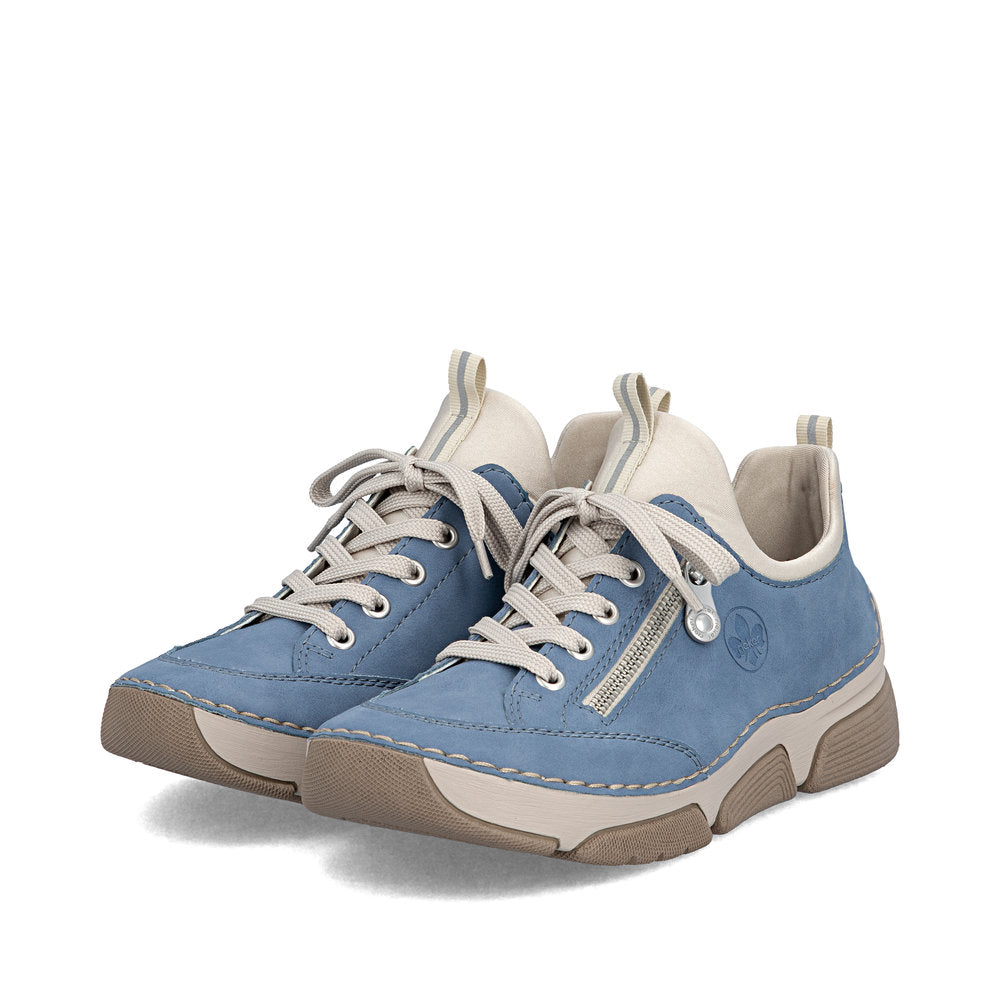 Rieker Ladies Faux Lace Stretch Back Casual Shoe