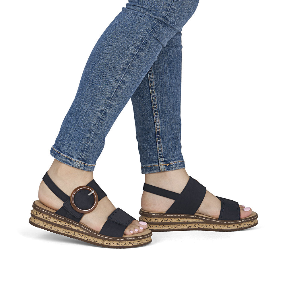 Rieker Ladies Adjustable Strap Flatform Sandal
