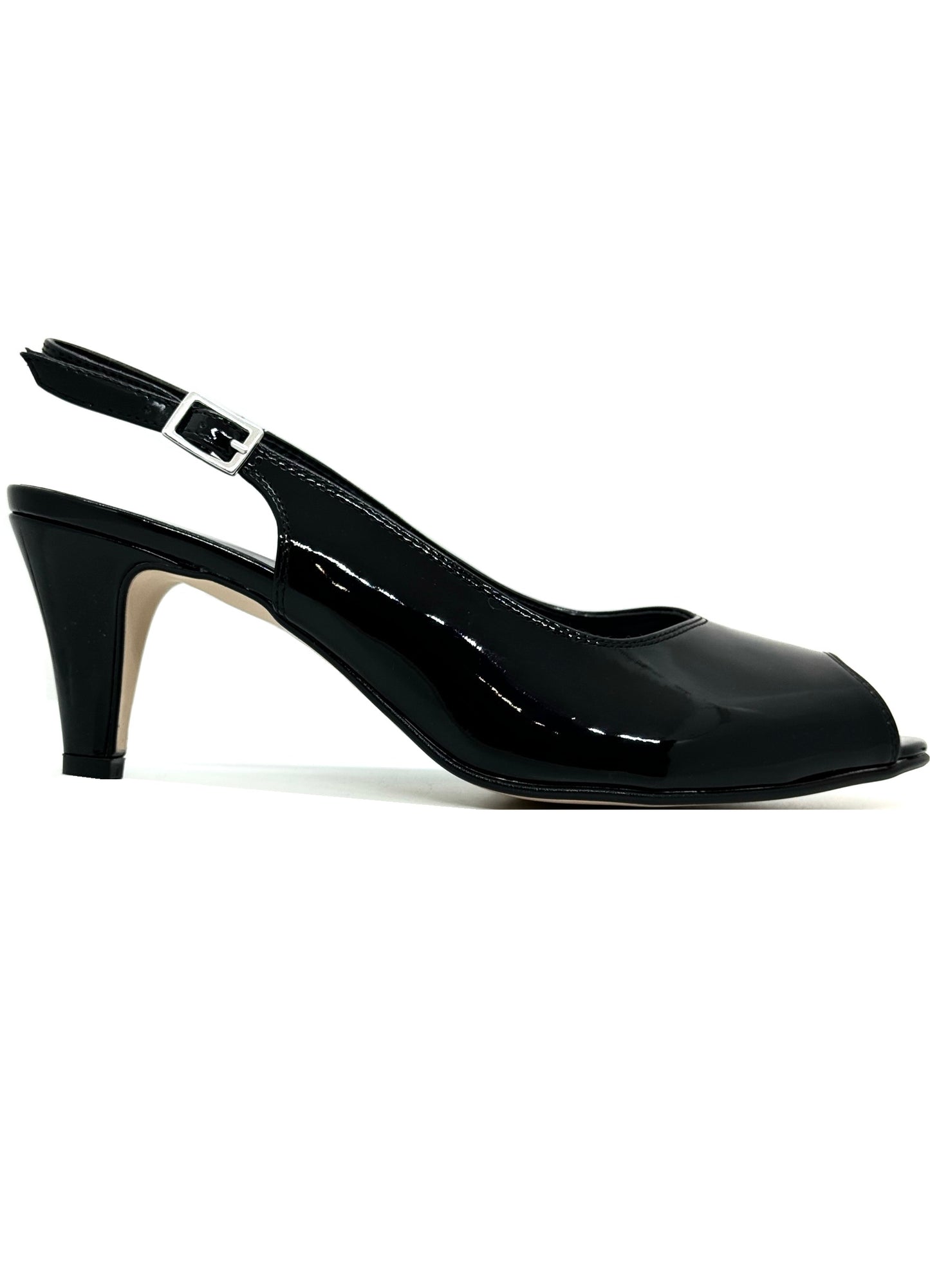 Savannah Mid Heel Slingback Peep Toe Sandal