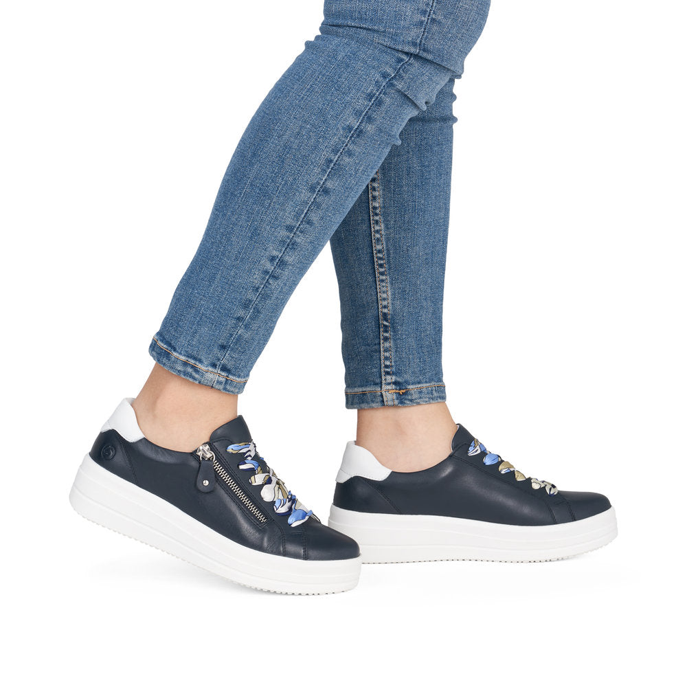 Remonte Ladies Side Zip Lace Up Sneaker