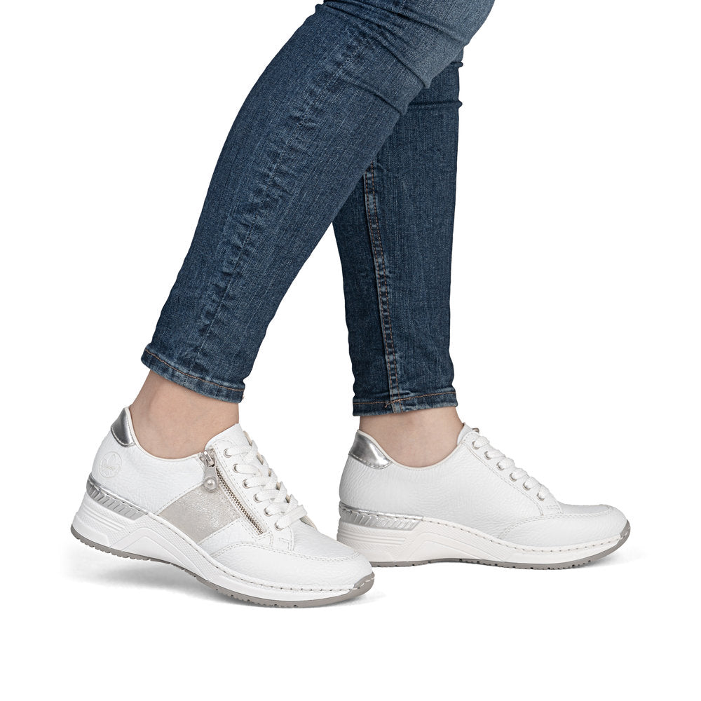 Rieker Ladies Wedge Heel Lace Up Sneaker