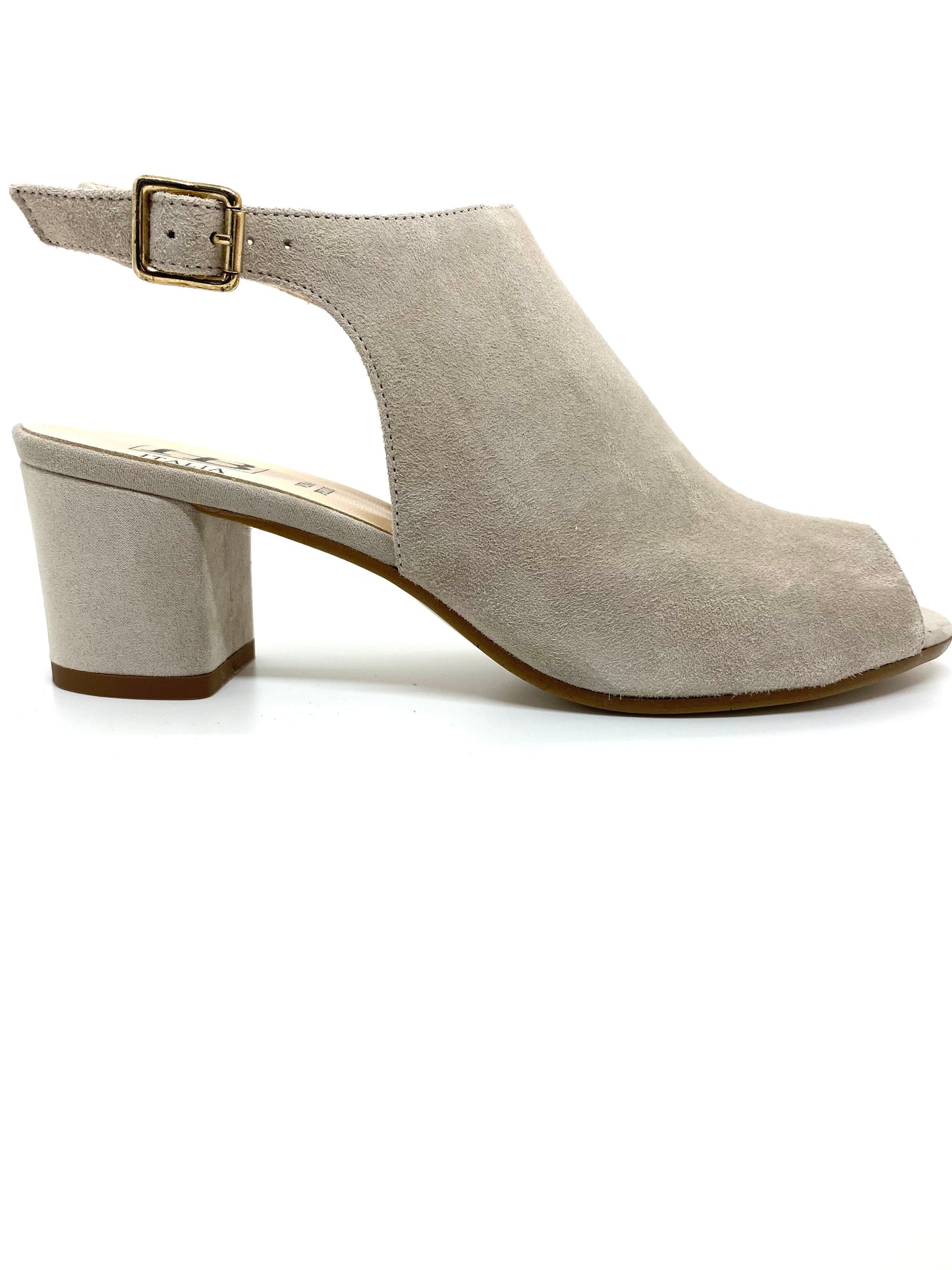 HB Shoes Ladies Mid Heel Open Toe Sandal (BEIGE)