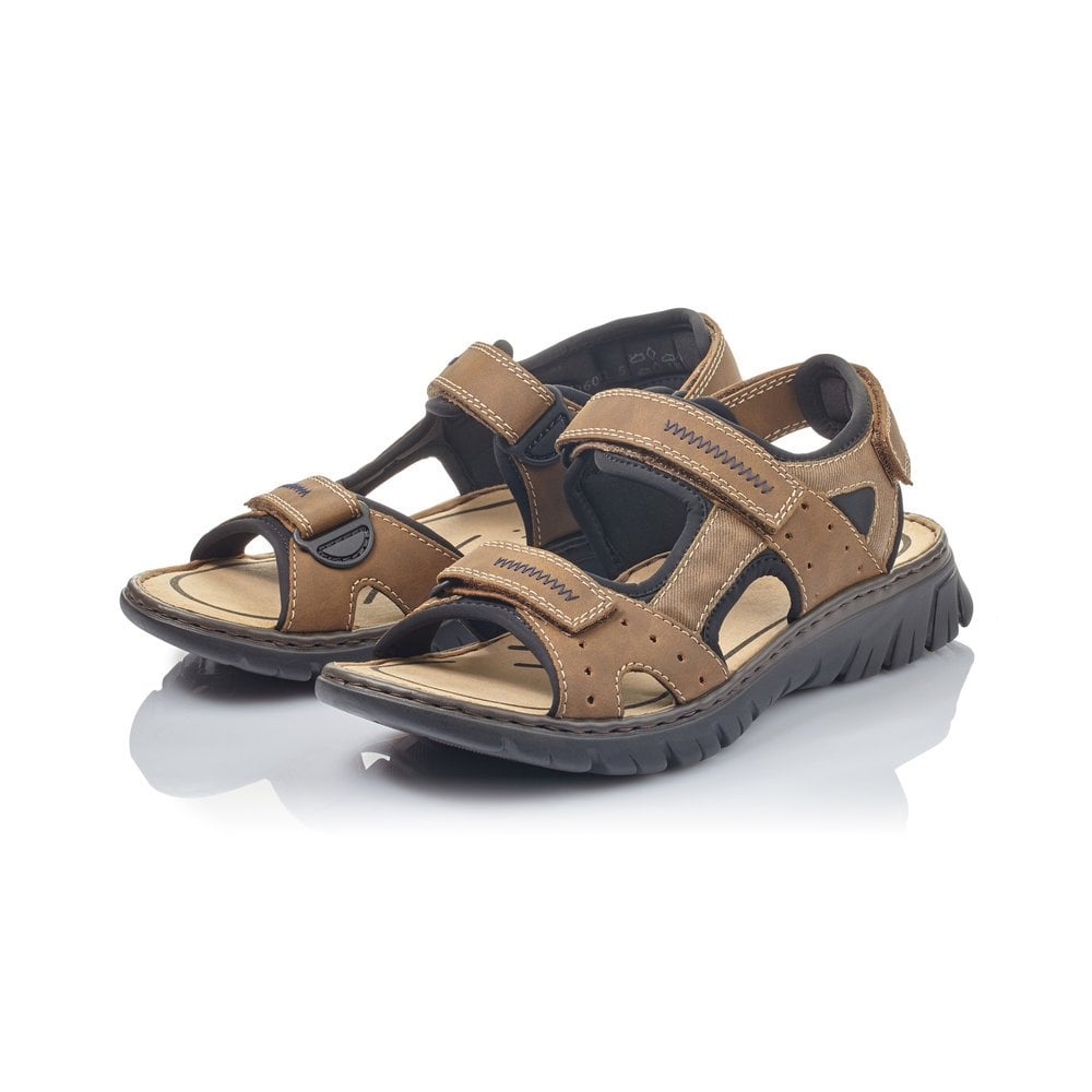 Rieker Men's Sandal Adjustable Straps Tan