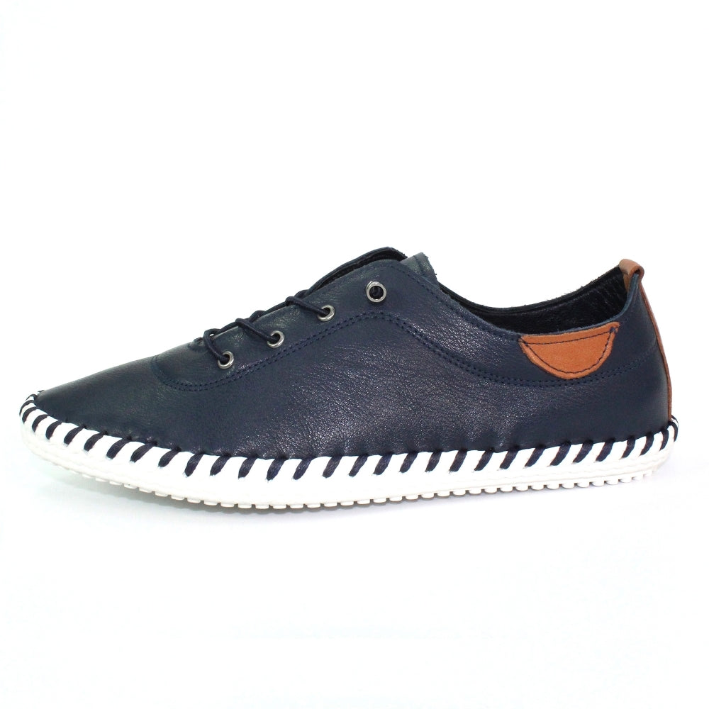 Lunar Ladies St.Ives Leather Lace Up Shoe Navy