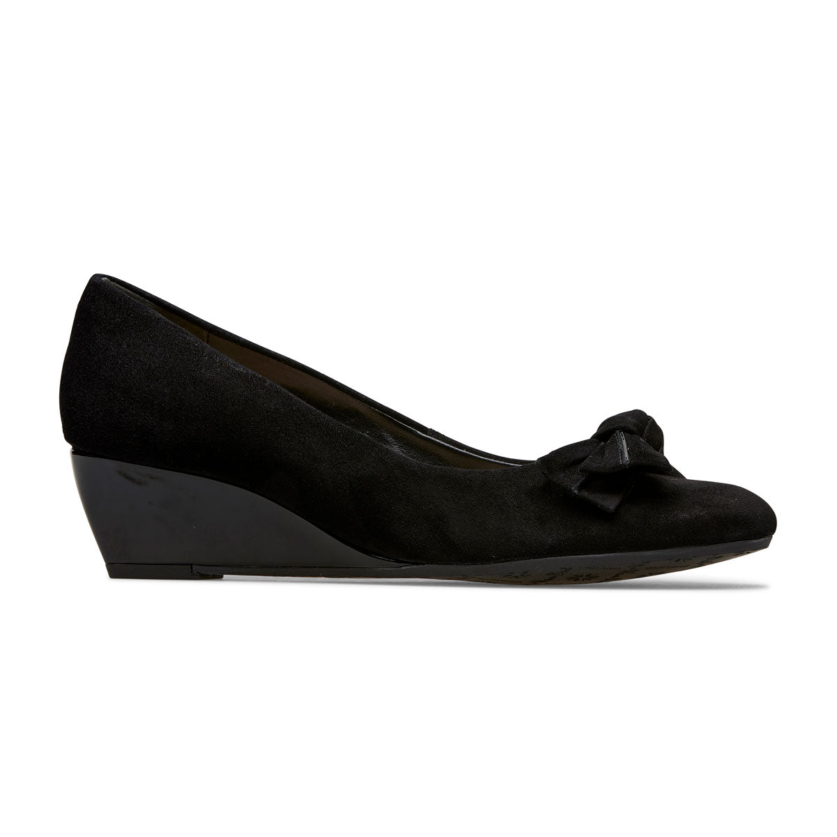 Bourne Mid Wedge Heel Court Shoe With Bow Detail