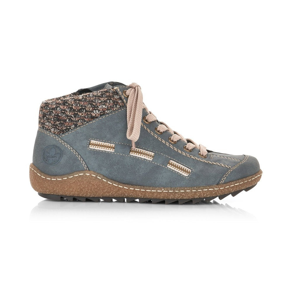 Rieker Ladies Lace Up Ankle Boot Light Blue – Hobson Shoes