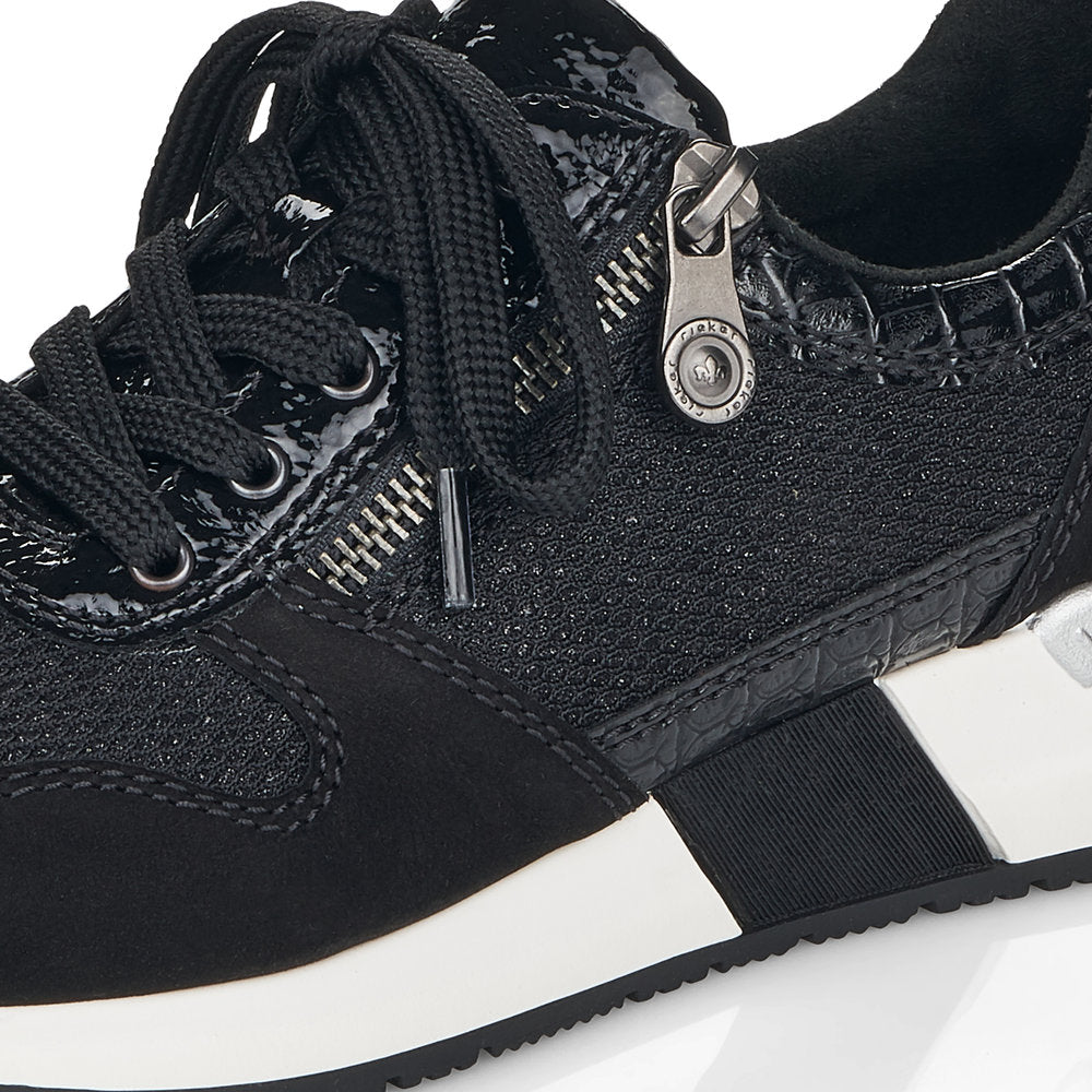 Rieker Ladies Lace Up Sneaker White Sole