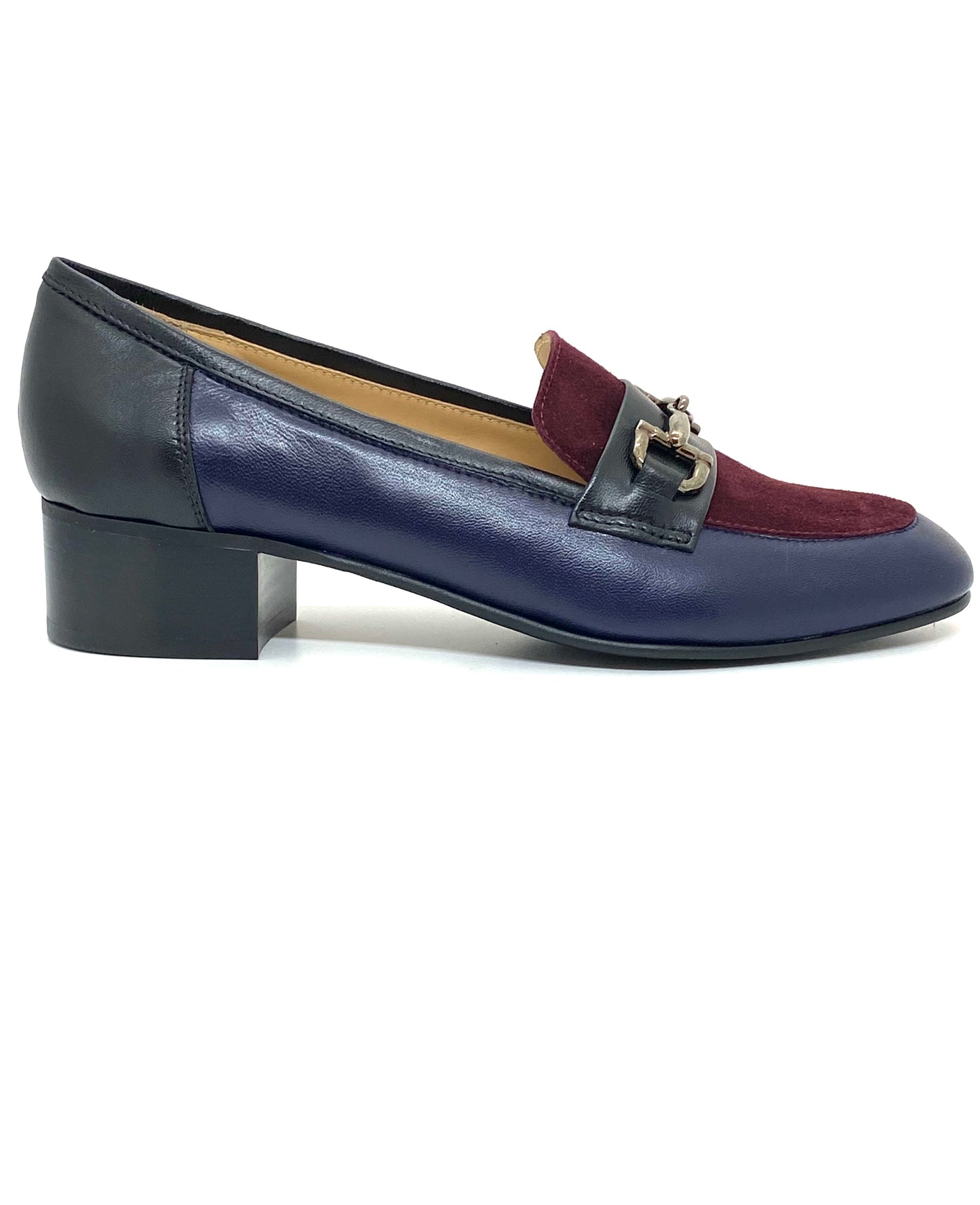 HB Italia Ladies Block Heel Tab Front Pump