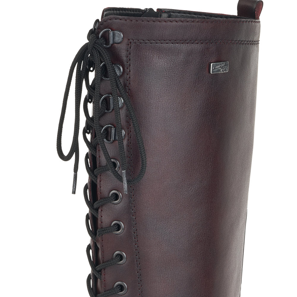Remonte Ladies Lace Front Flat Long Leg Boot