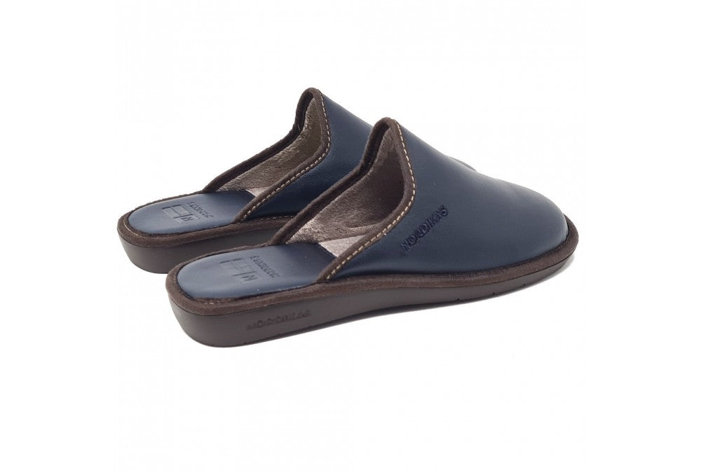 Nordikas Men's Backless Leather House Shoe