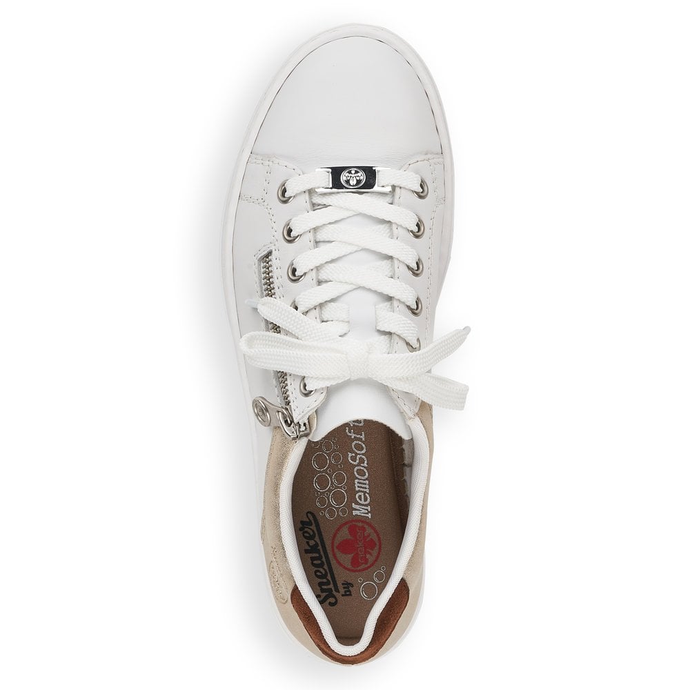 Rieker Ladies Zip Metalic Trim Sneaker