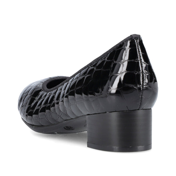 Rieker Ladies Croco Low Heel Court Shoe