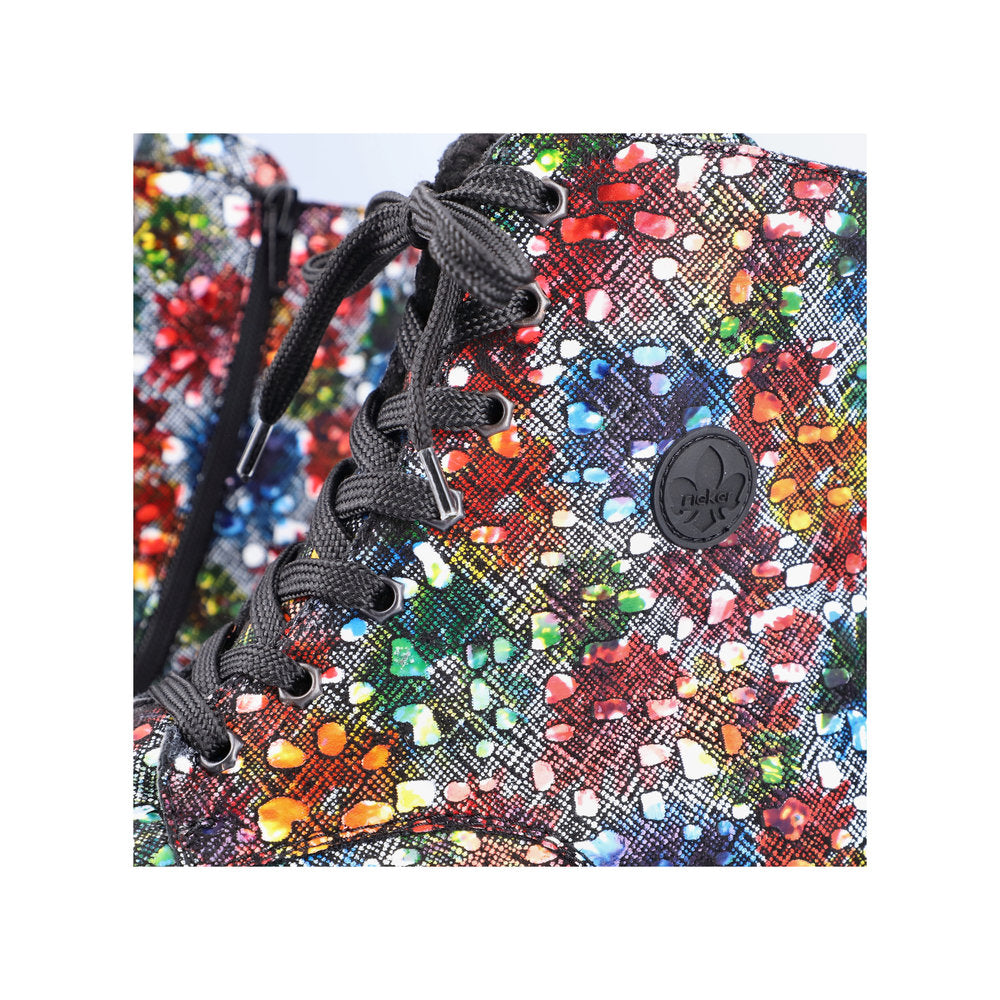 Rieker ladies Floral Print Lace Up Ankle Boot