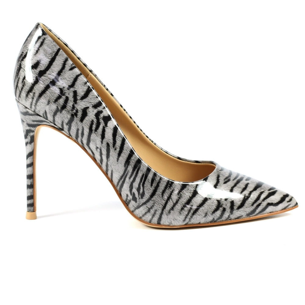 Lunar Mojito Silver Leopard Print High Heel Court Shoe – Hobson Shoes