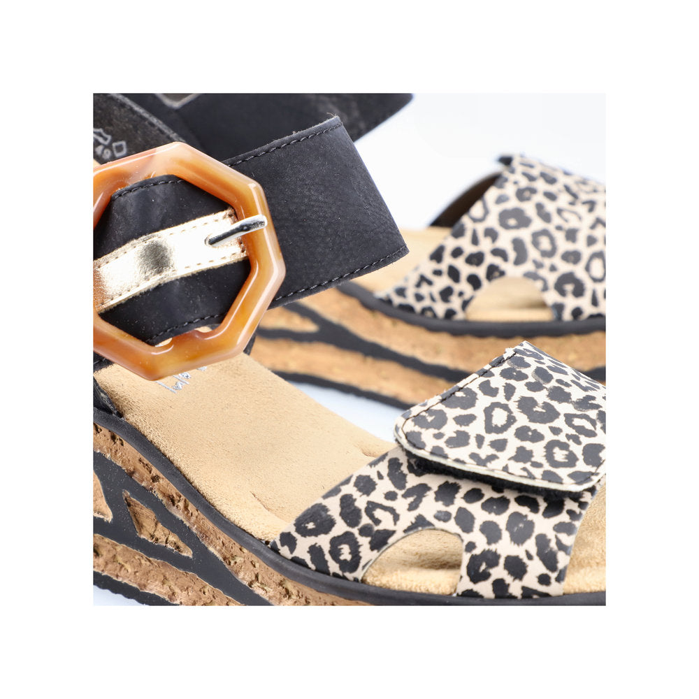 Rieker Ladies Flatform Adjustable Sandal