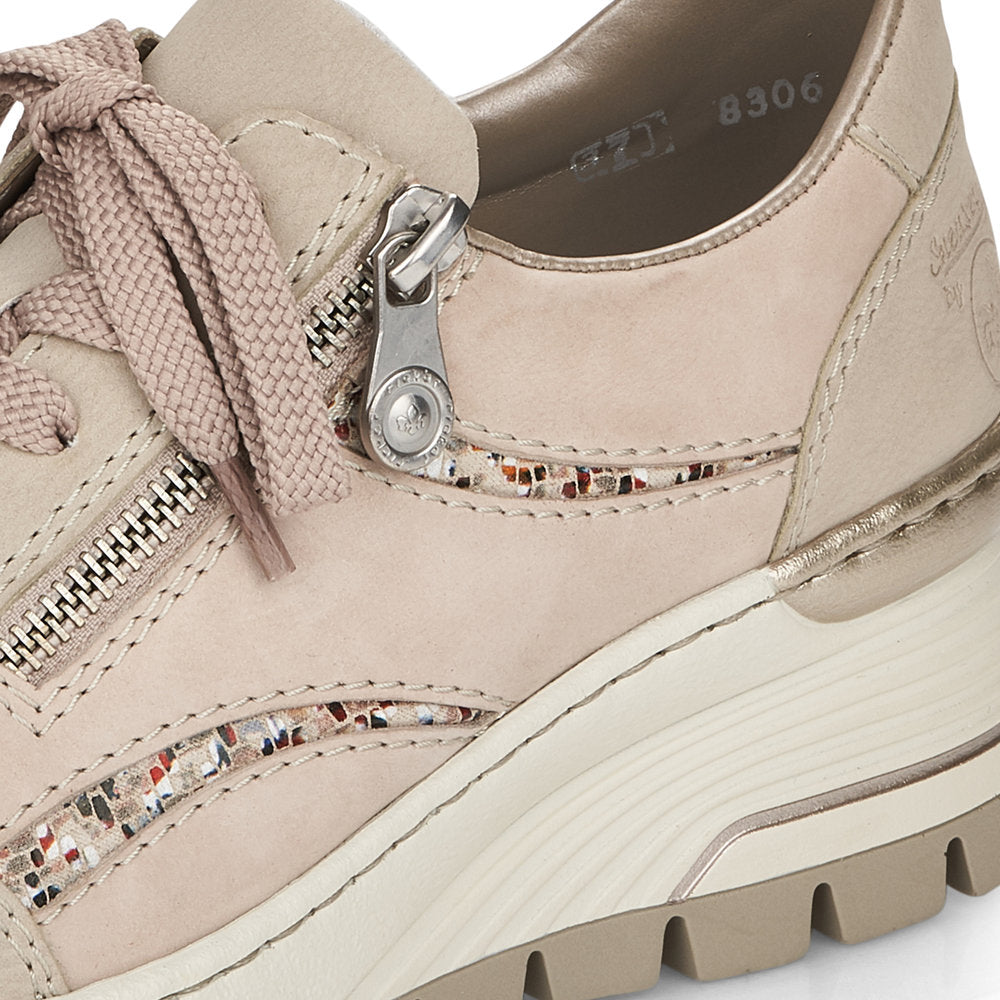 Rieker Ladies Wedge Heel Lace Up Sneaker