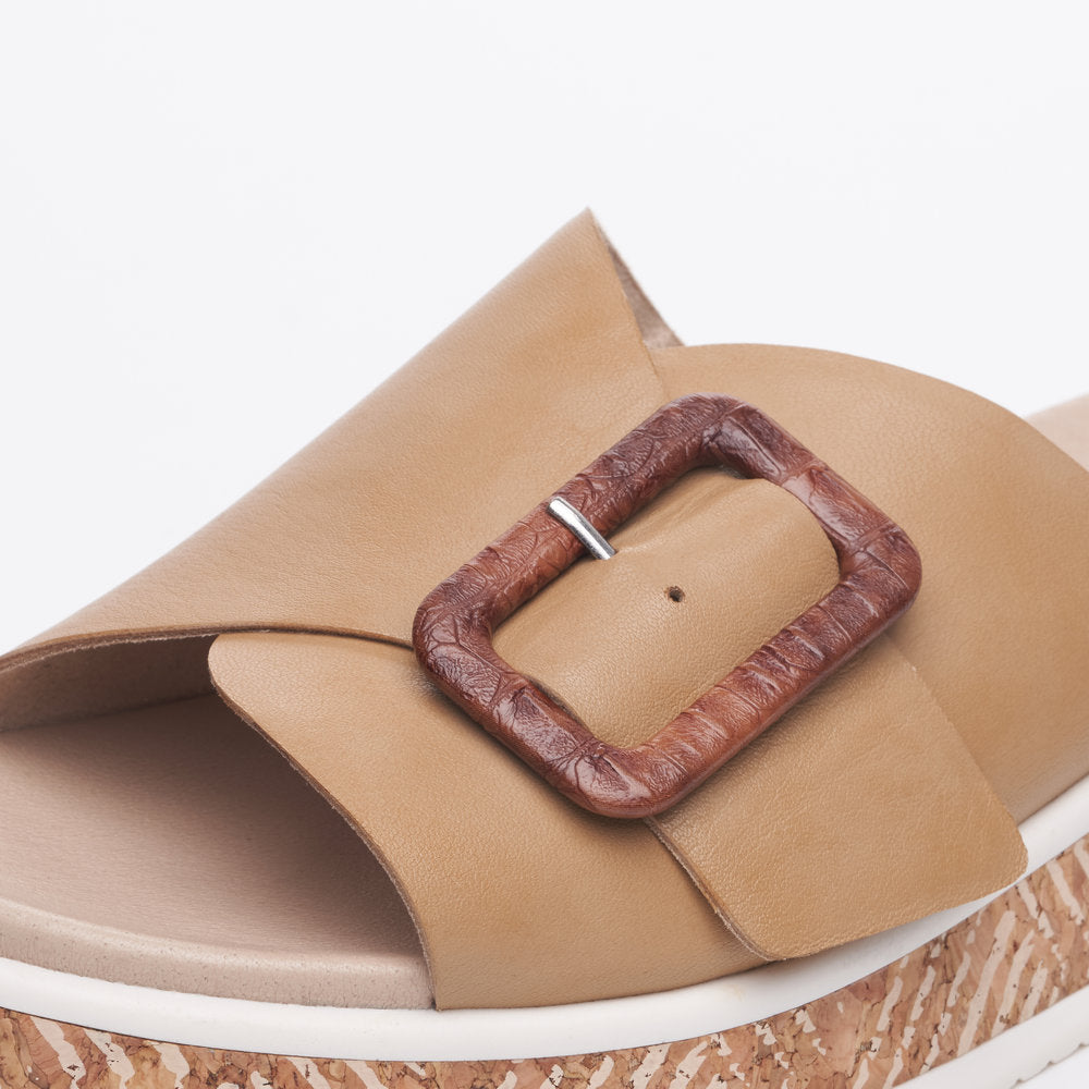 Rieker Evolution Ladies Buckle Trim Backless Sandal