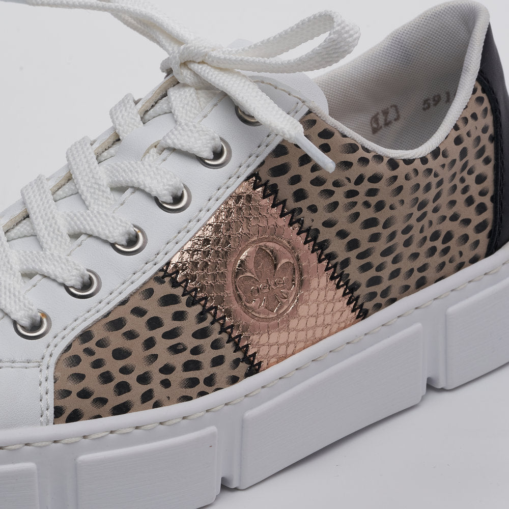 Rieker Ladies Patchwork Lace Up Sneaker