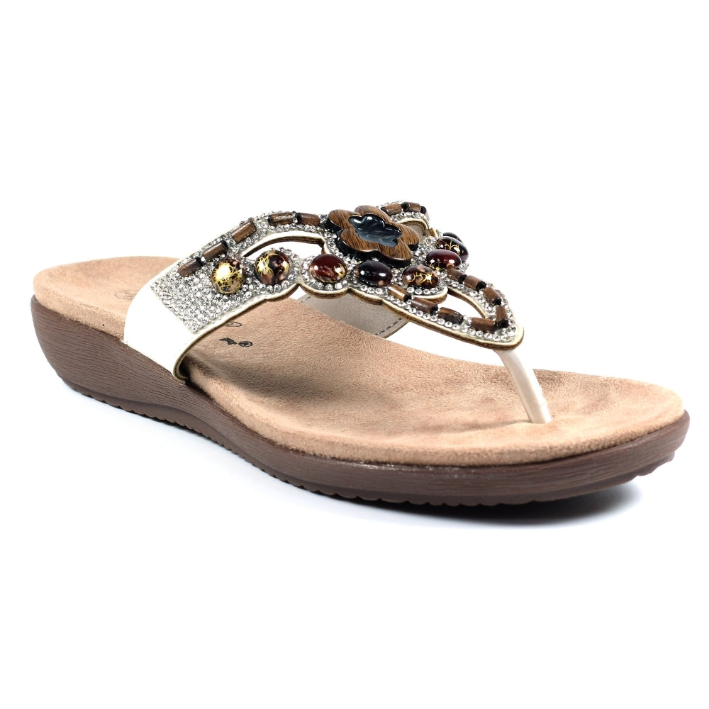 Lunar Vision Ladies Jewel Toe Post Sandal