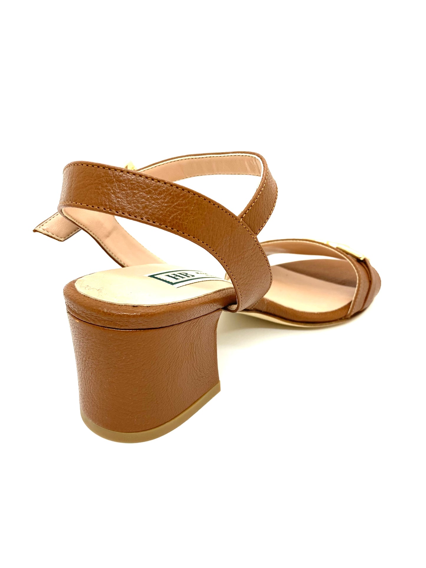 HB Italia Ladies Block Heel Tan Sandal