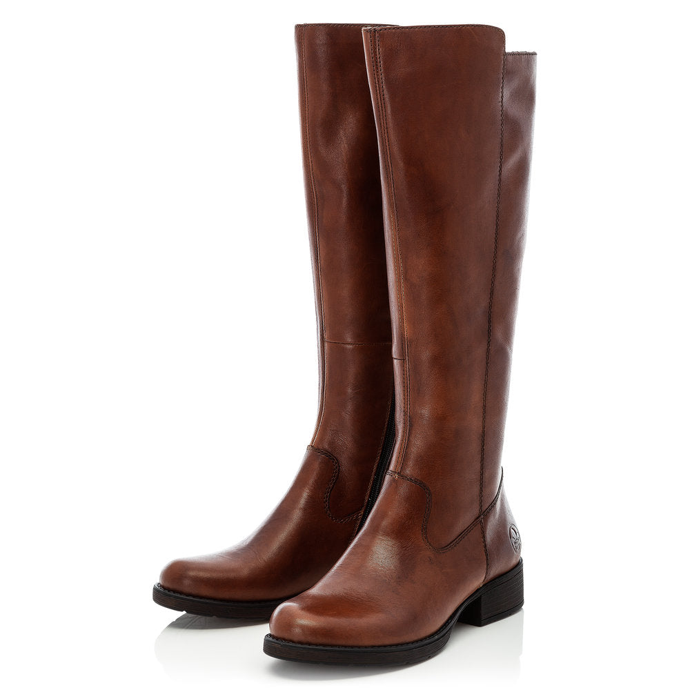 Rieker Ladies Long Leg Zip Boot Flat Heel