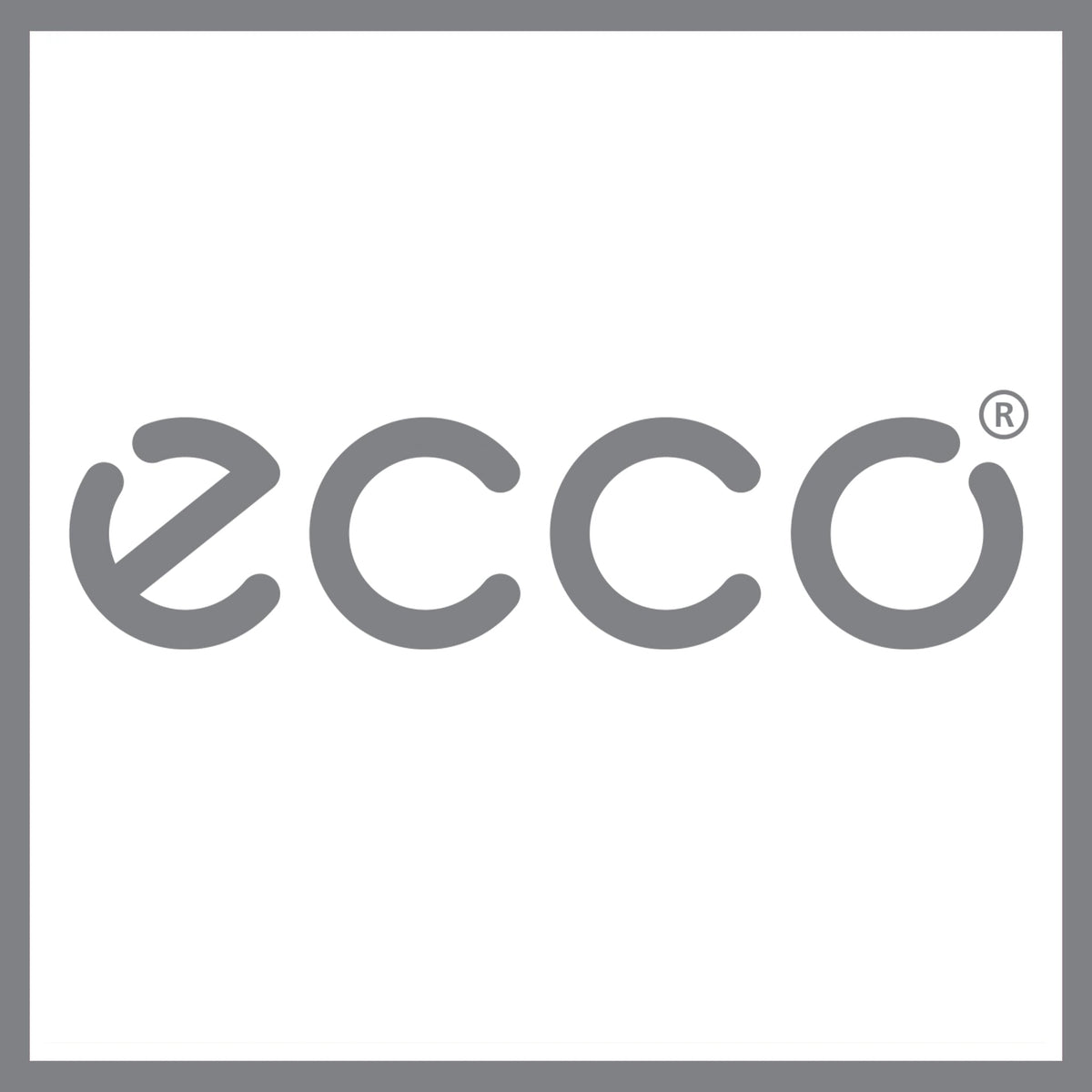 Ecco logo with a grey border.