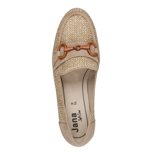 Jana Wider Fit Snaffle Loafer - Natural