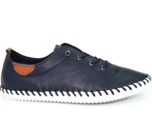 Lunar Ladies St.Ives Leather Lace Up Shoe Navy