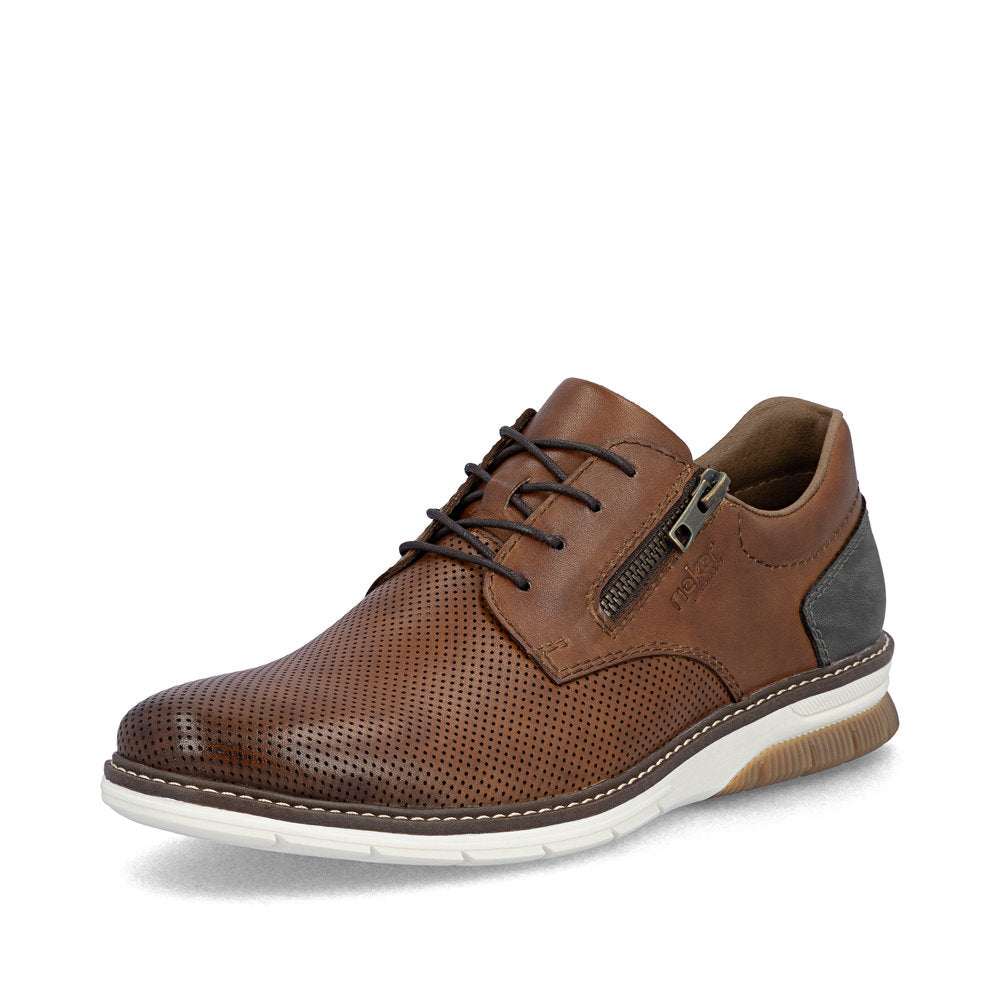 Rieker Gents Lace Up Zip Side Shoe