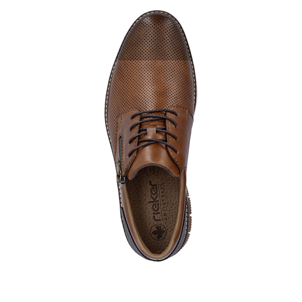Rieker Gents Lace Up Zip Side Shoe