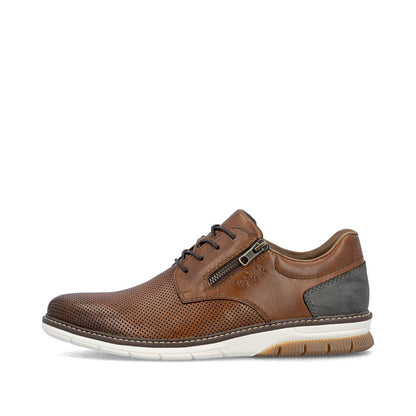 Rieker Gents Lace Up Zip Side Shoe