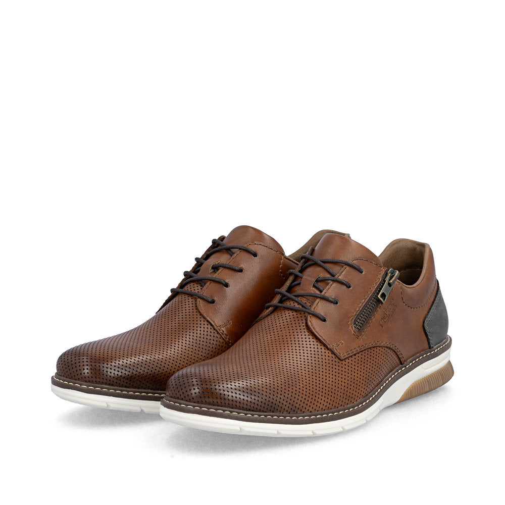 Rieker Gents Lace Up Zip Side Shoe