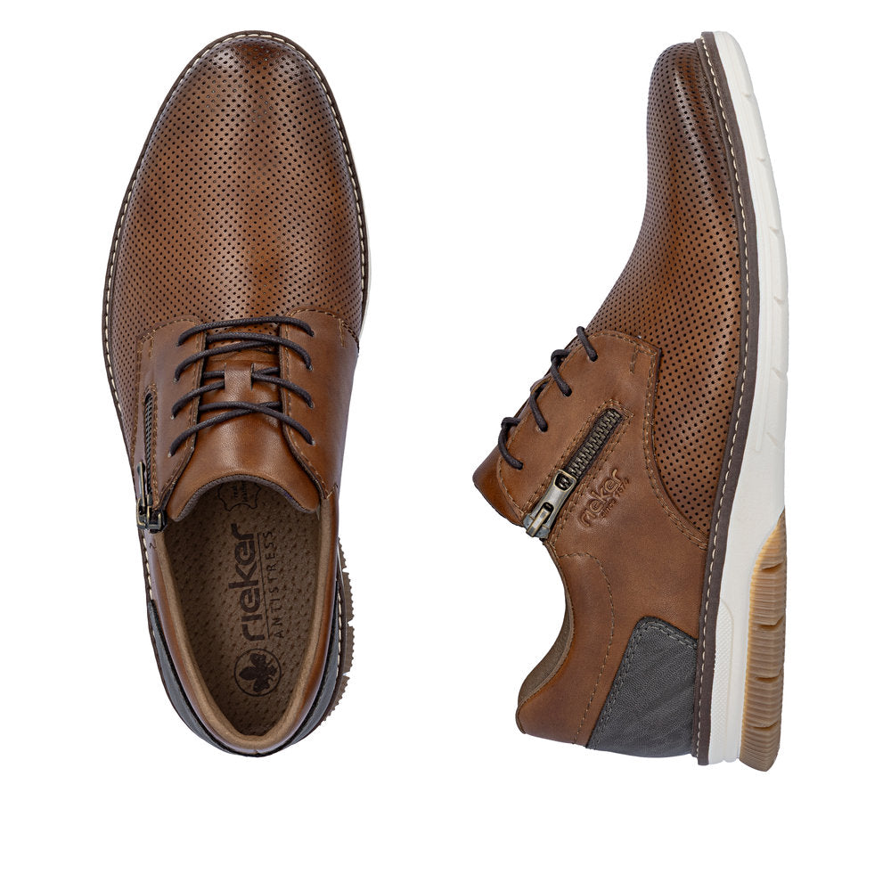 Rieker Gents Lace Up Zip Side Shoe
