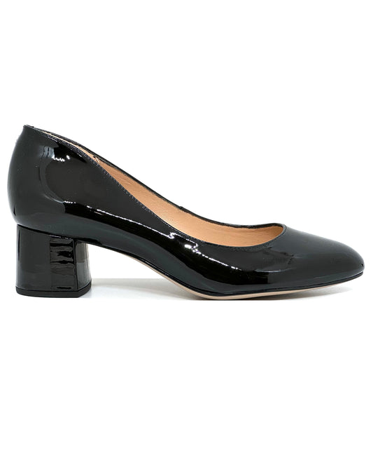 Lasie Patent Leather Mid Heel Court Shoe