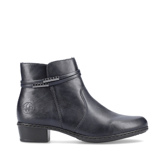 Rieker Ladies Zip Sided Ankle Boot Low Heel