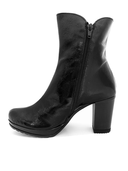 Jose Saenz Patent Mid Heel Ankle Boot