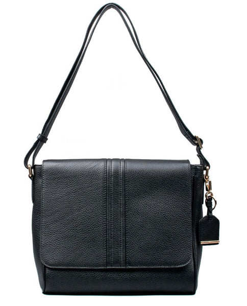 Geox Alinei Flap Front Leather Shoulder Bag