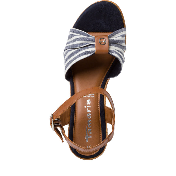 Tamaris Ladies Nautical Theme Wedge Sandal